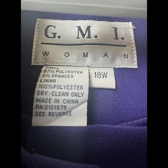 GMI Skirt Suit Womens 18W Plus Size Purple One Button Lined Stretch - Picture 2 of 16